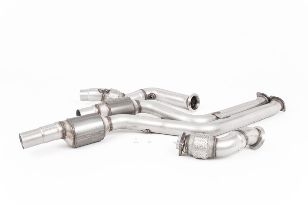Large Bore Downpipe Pair with Hi-Flow Sports Catalysts (For Milltek Cat-Back)