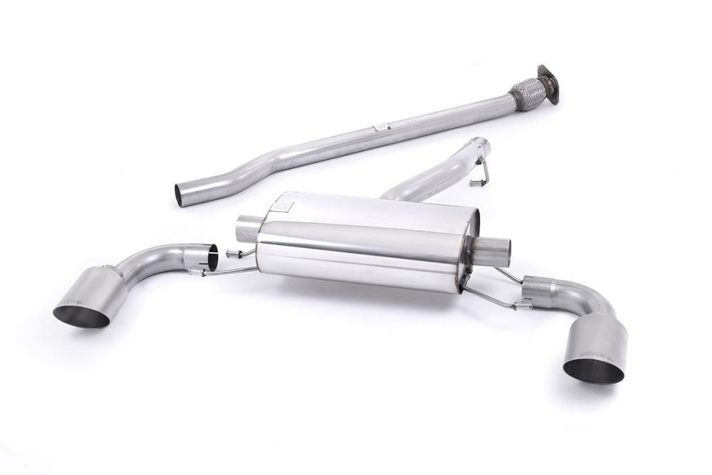 Non-Resonated (Louder) Secondary Cat-Back Exhaust System with Brushed Titanium Trims
