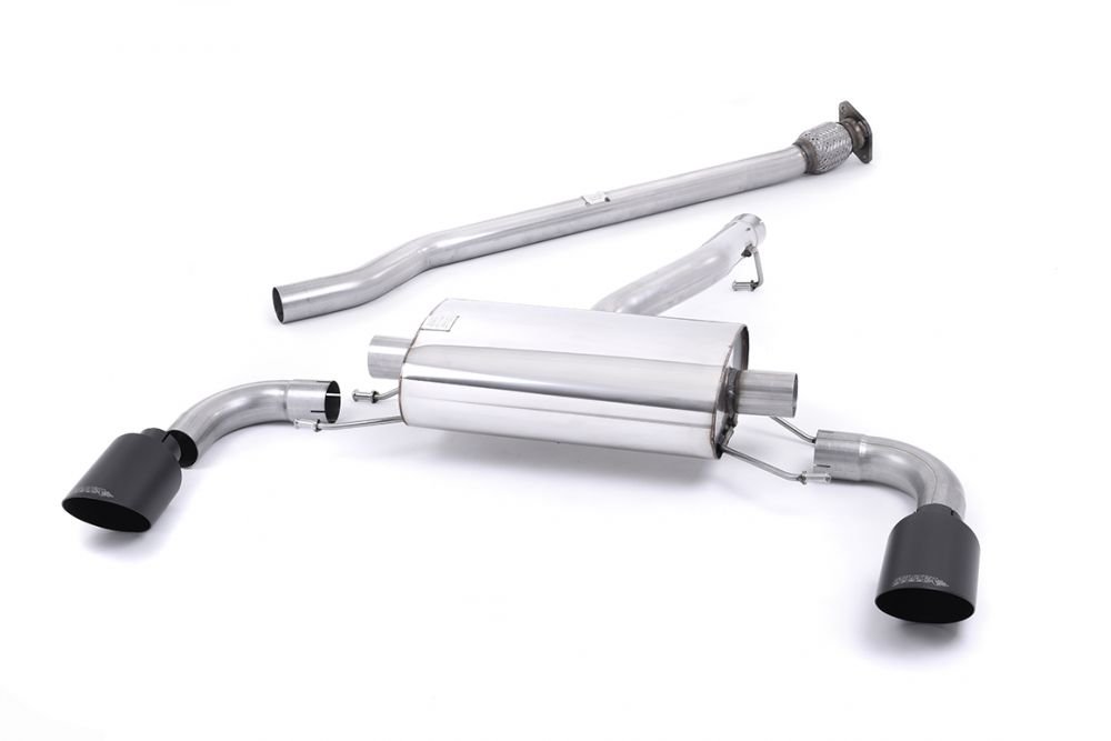 Non-Resonated (Louder) Secondary Cat-Back Exhaust System with Ceramic Black Trims
