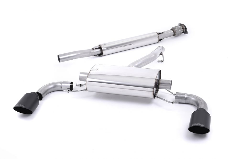 Resonated (Quieter) Secondary Cat-Back Exhaust System with Ceramic Black Trims