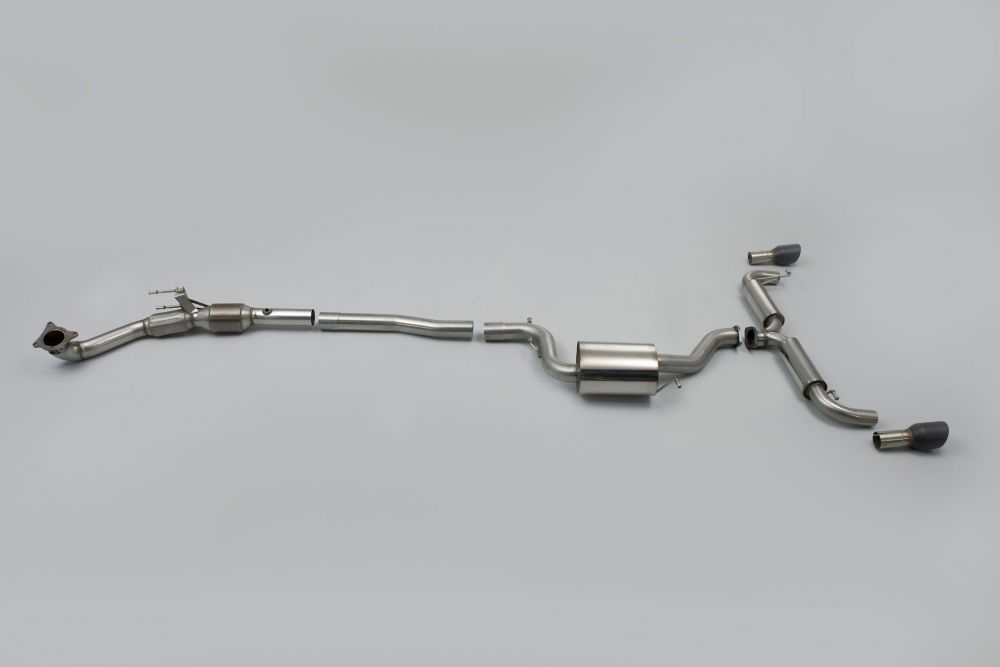 Non-Resonated (Louder) Turbo-Back Exhaust System with Hi-Flow Sports Catalyst & Matt-Black Trims