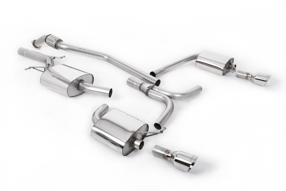 Cat-Back Exhaust System with Duel Outlet Polished GT100 Trims