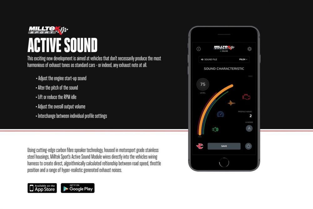 Milltek Sport Performance Active Sound Control - Single Sound Generator Kit for  Audi