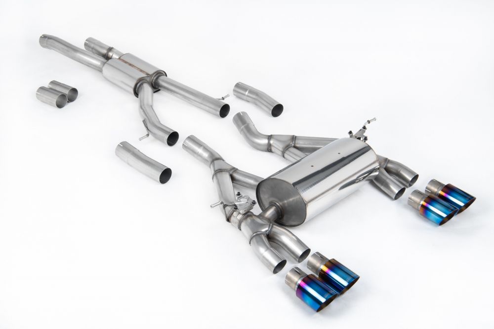 Equal Length Cat-Back Exhaust System with Burnt Titanium Trims