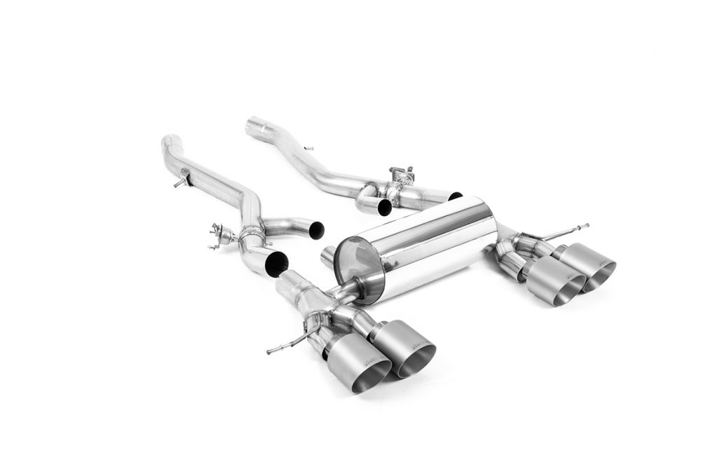 Particulate Filter Back Exhaust System with GT-115 Brushed Titanium Trims