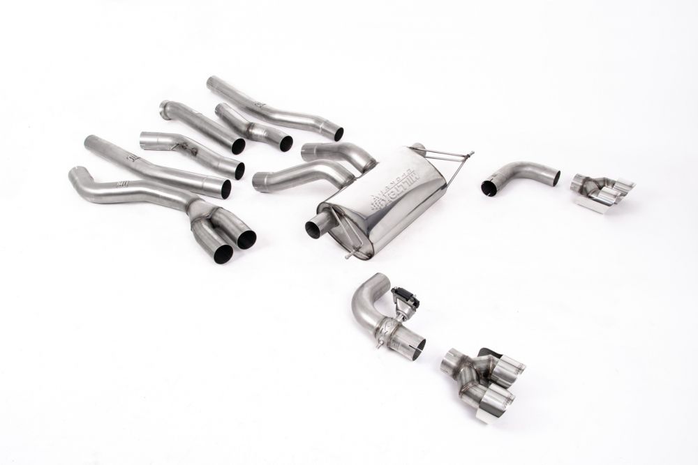 Cat-back Exhaust System with Quad GT-100 Polished Trims