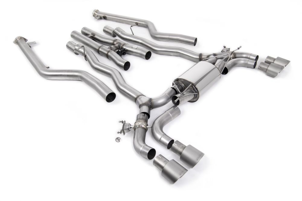 Cat Back Exhaust System with Brushed Titanium GT-100 Trims