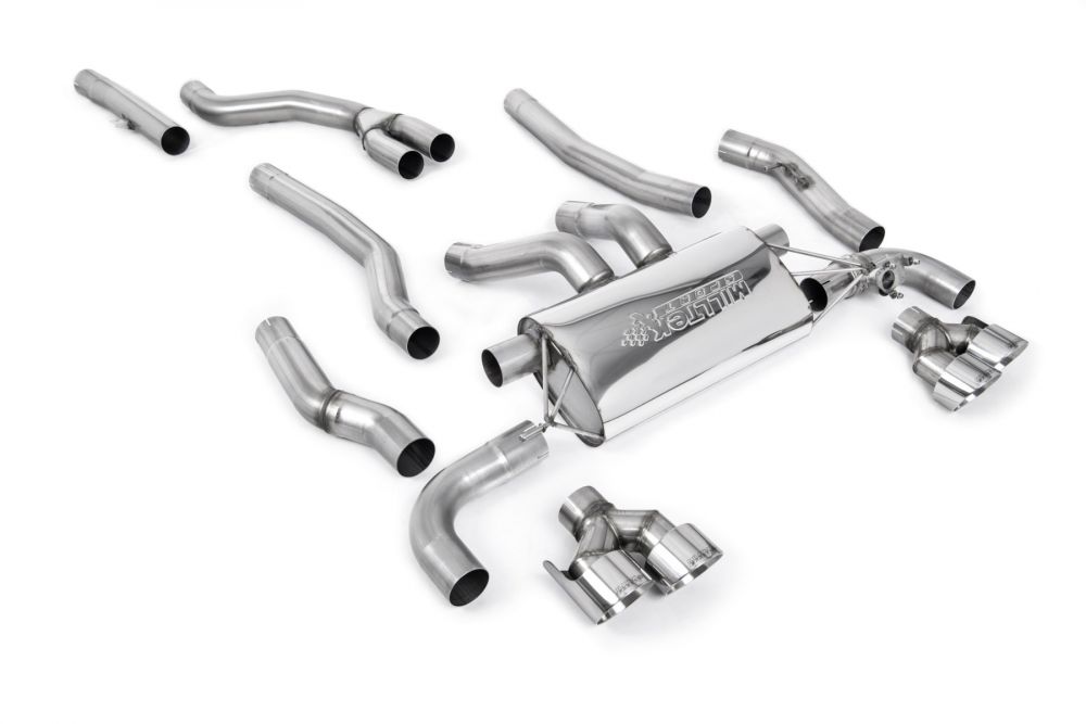 Cat Back Exhaust System with Quad GT-100 Polished Trims