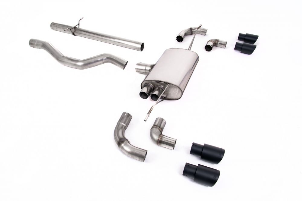 Non Resonated (Louder) OPF/GPF Back Exhaust System with GT-90 Black Trims For Land Rover Defender 110 2.0 I4 P300 & P400e