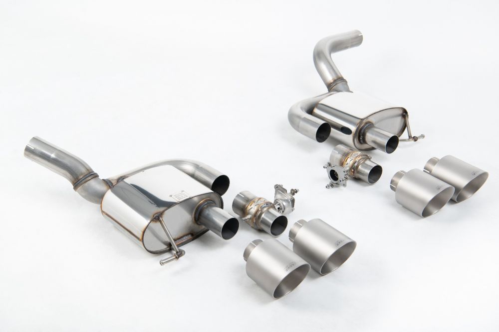 Rear Silencer(s) - Valved Rear Silencers with Brushed Titanium GT-115 Trims