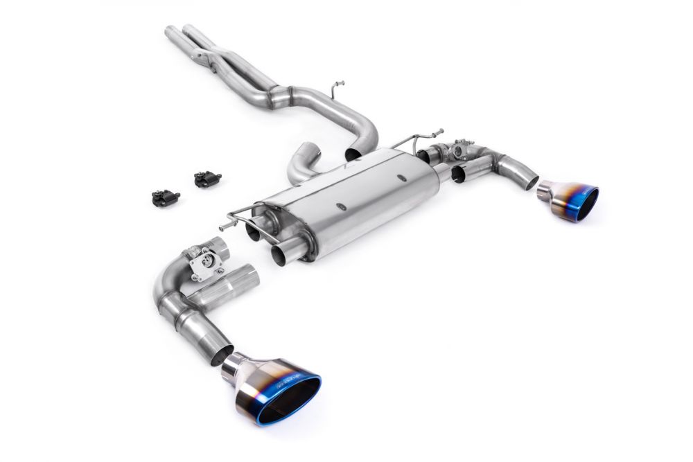 OPF/GPF Back Exhaust System with Burnt Titanium Oval Trims