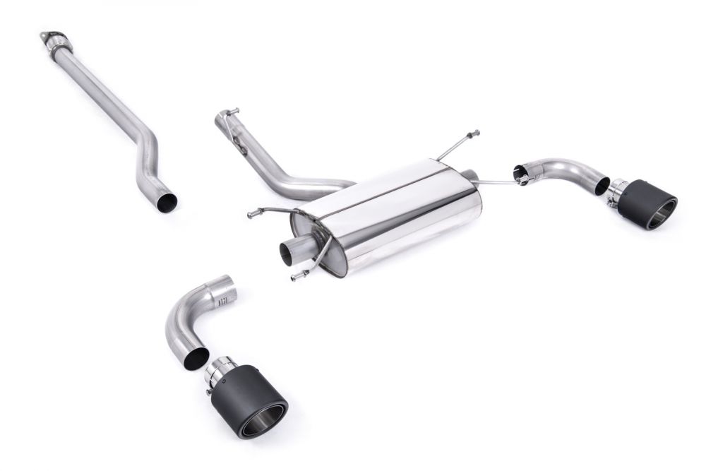 Non-resonated (Louder) Secondary Cat Back Exhaust System with Carbon Fibre Tips
