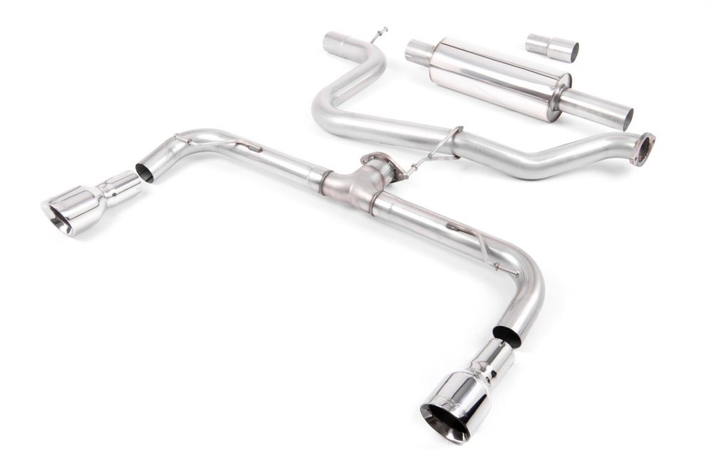 Resonated (Quieter) Cat-Back Exhaust System with Dual GT100 Tips (GTI Style)